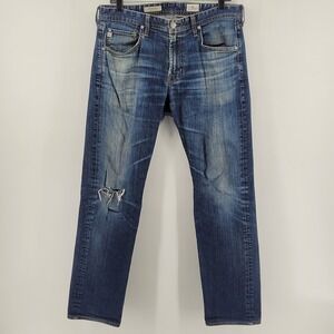 AG Adriano Goldschmied The Matchbox Slim Straight Jeans Mens Size 33 Distressed